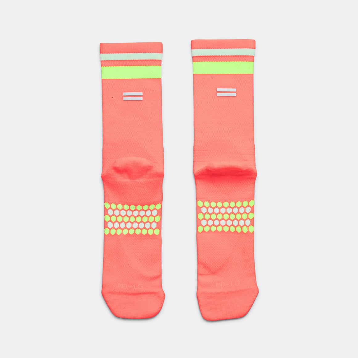 Shyu - Half Crew Racing Socks - Crimson/Lime-Powder - Up There Athletics