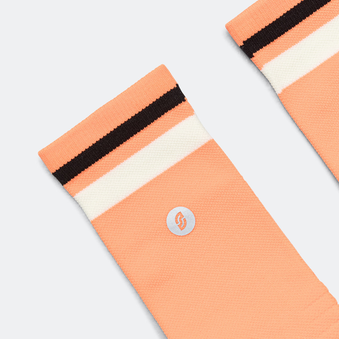 Shyu - Half Crew Racing Socks - Mango/Cream-Black - Up There Athletics