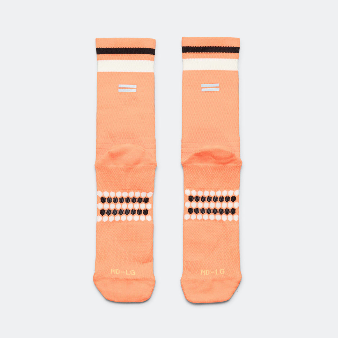 Shyu - Half Crew Racing Socks - Mango/Cream-Black - Up There Athletics