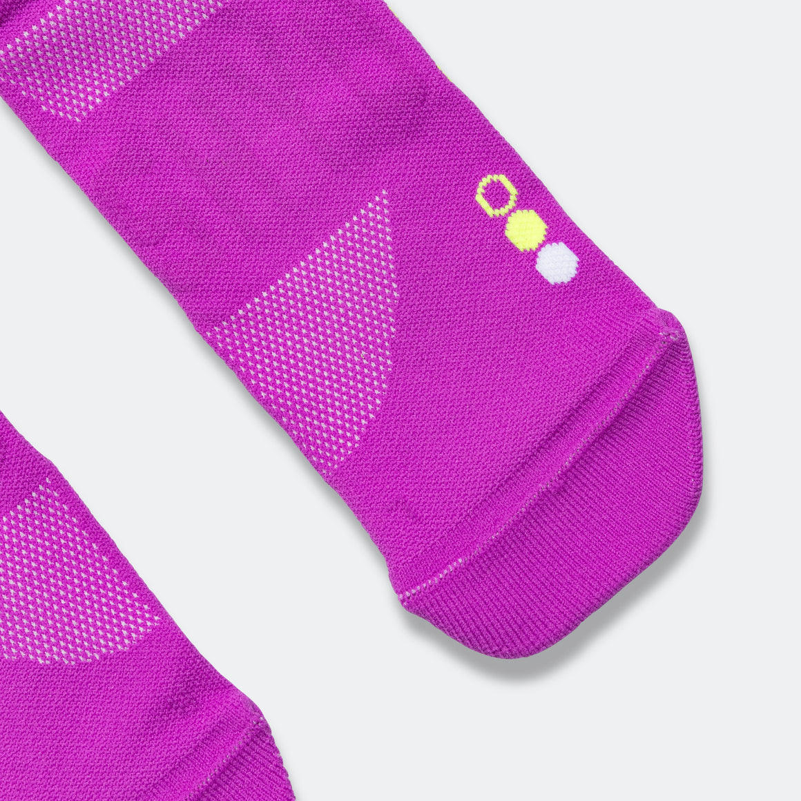 Shyu - Half Crew Racing Socks - Purple/Neon-White - Up There Athletics
