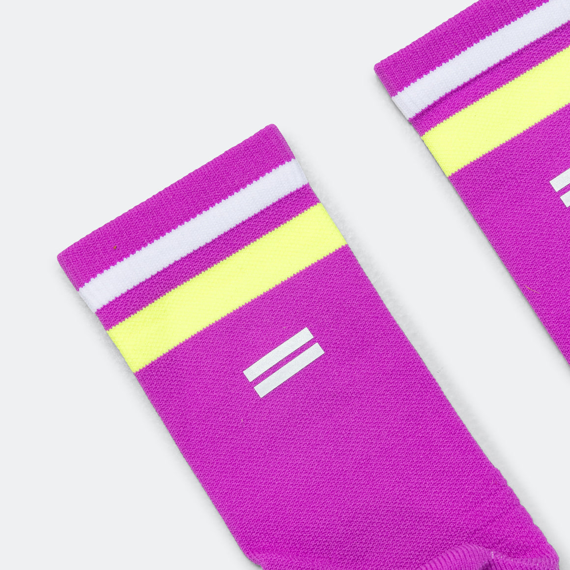Shyu - Half Crew Racing Socks - Purple/Neon-White - Up There Athletics