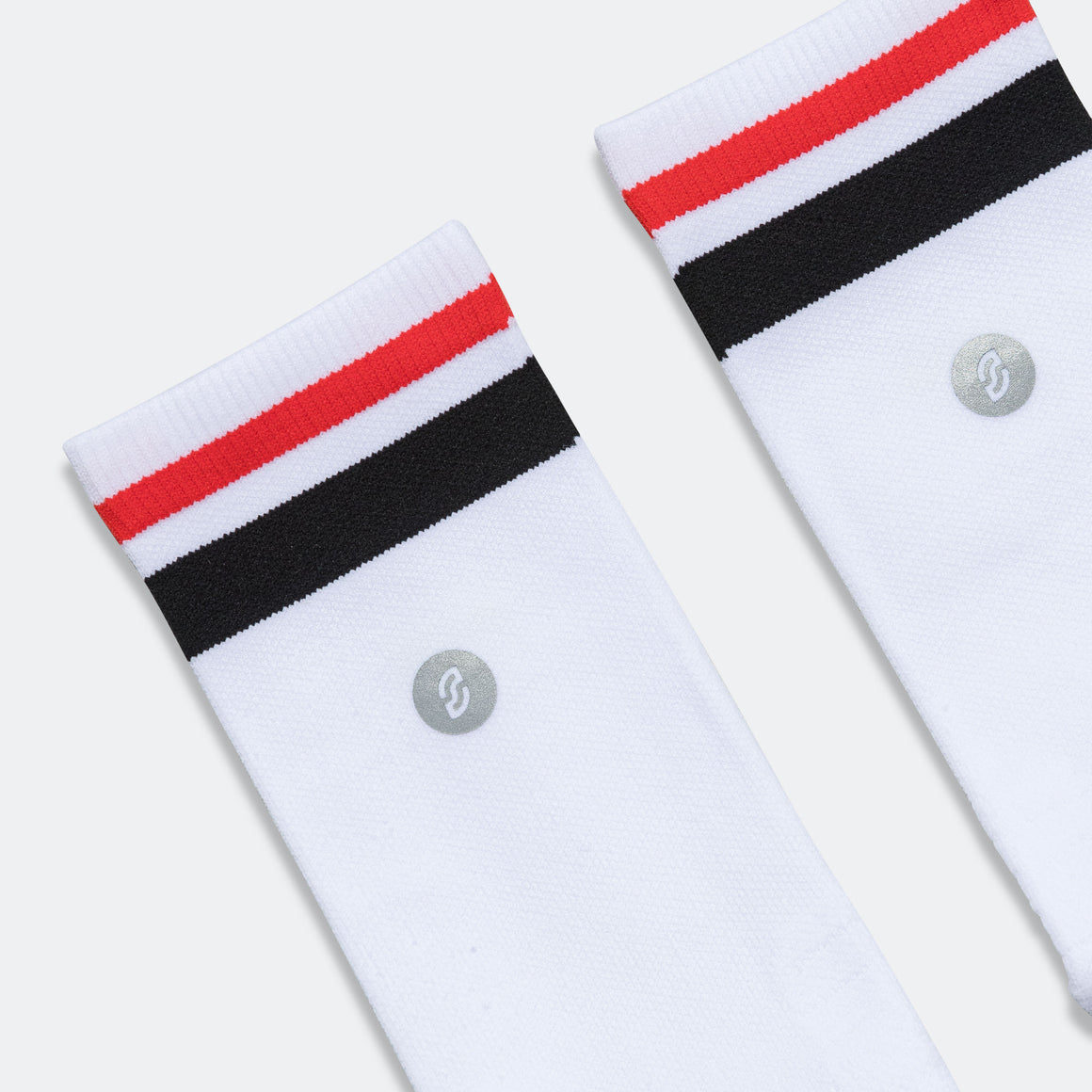 Shyu - Half Crew Racing Socks - White/Black-Red - Up There Athletics