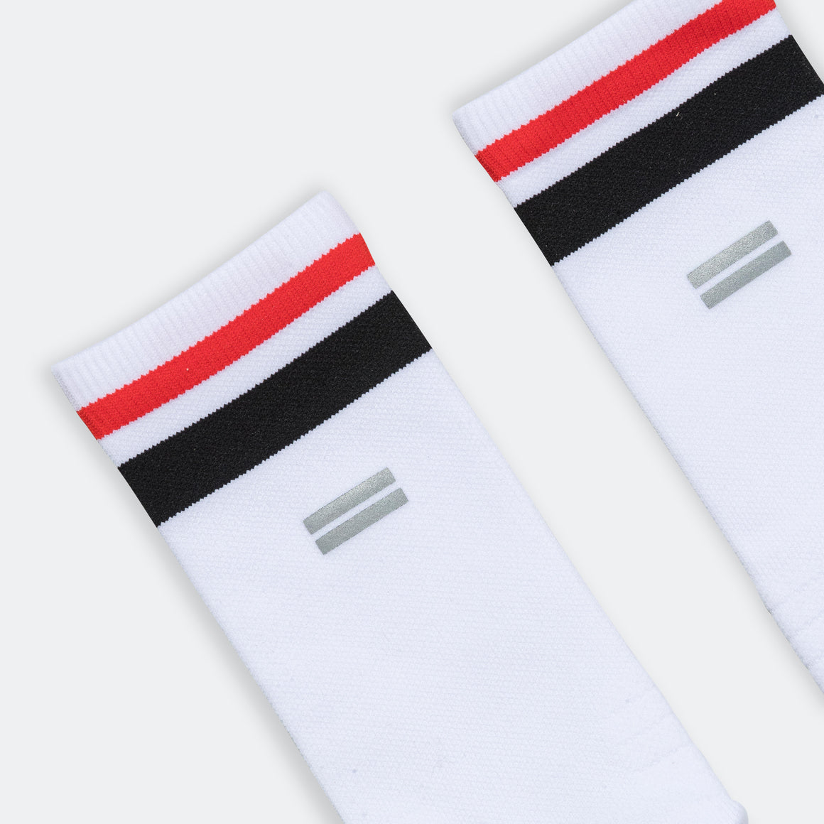 Shyu - Half Crew Racing Socks - White/Black-Red - Up There Athletics