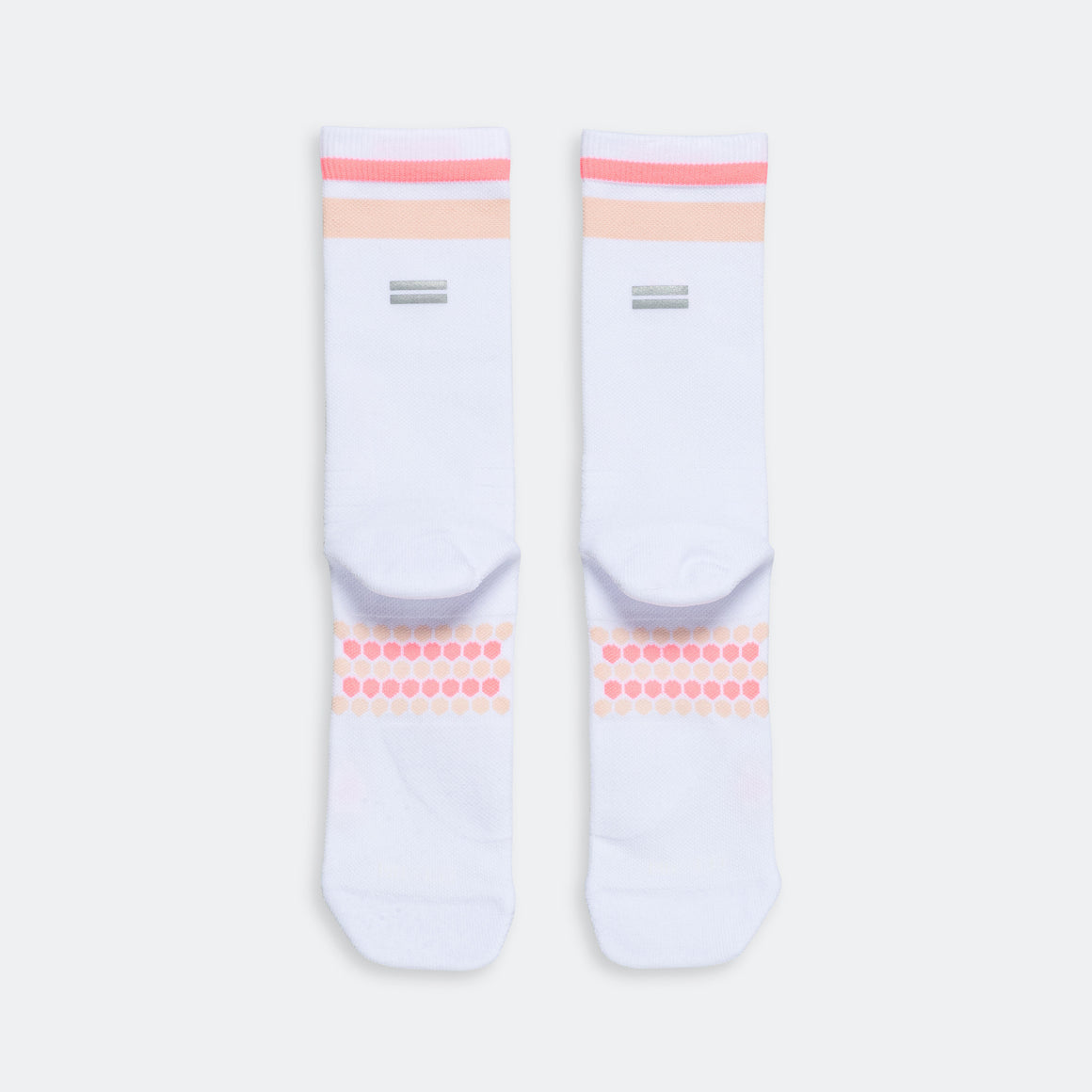 Shyu - Half Crew Racing Socks - White/Peach-Melon - Up There Athletics