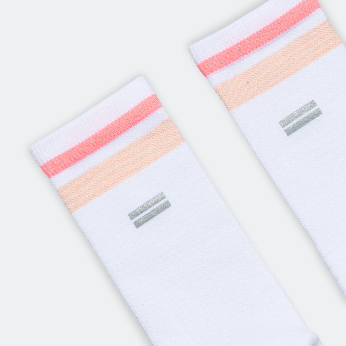 Shyu - Half Crew Racing Socks - White/Peach-Melon - Up There Athletics