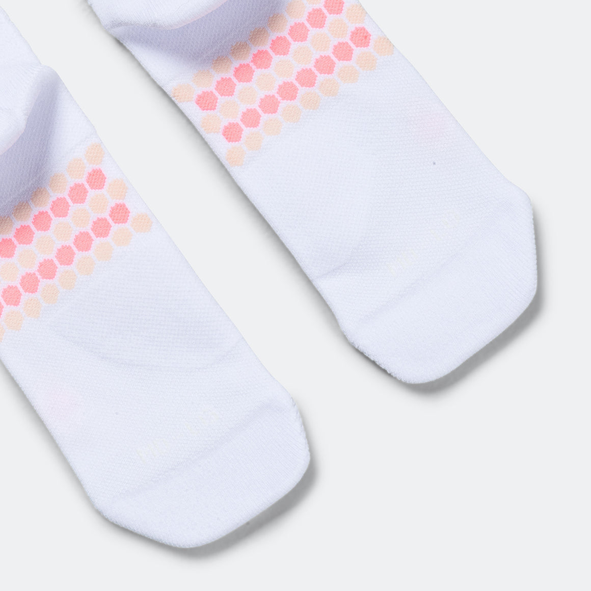 Shyu - Half Crew Racing Socks - White/Peach-Melon - Up There Athletics