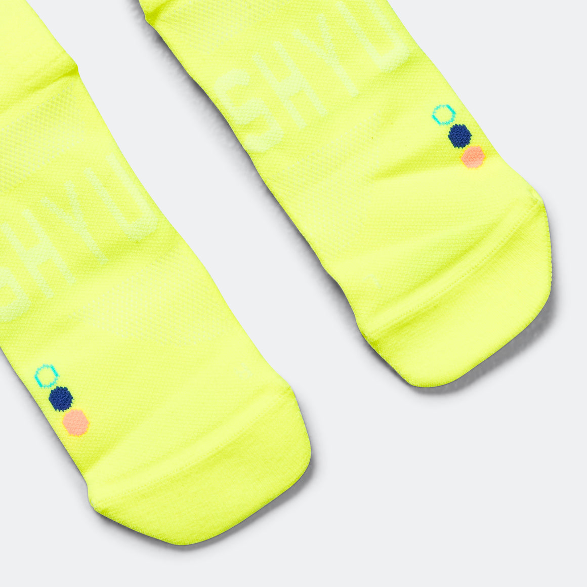 Shyu - Quarter Crew Racing Sock - Volt/Pacific/Orange - Up There Athletics