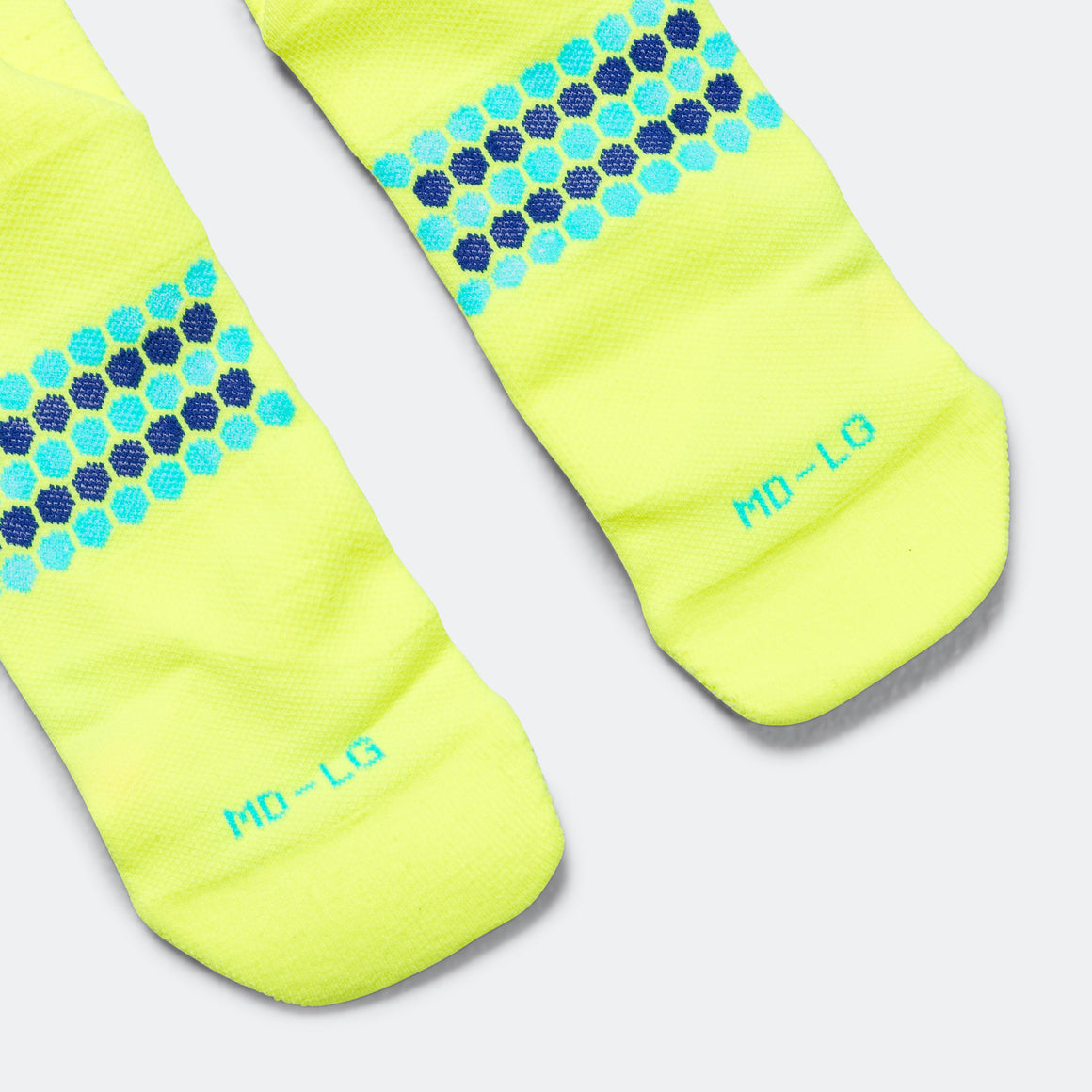 Shyu - Quarter Crew Racing Sock - Volt/Pacific/Orange - Up There Athletics