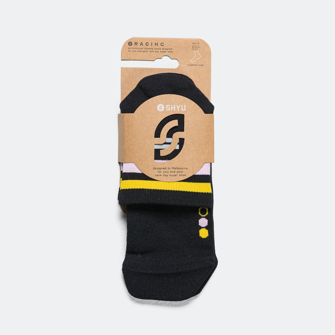 Shyu - Quarter Crew - Black/Pastel - Amber - Up There Athletics