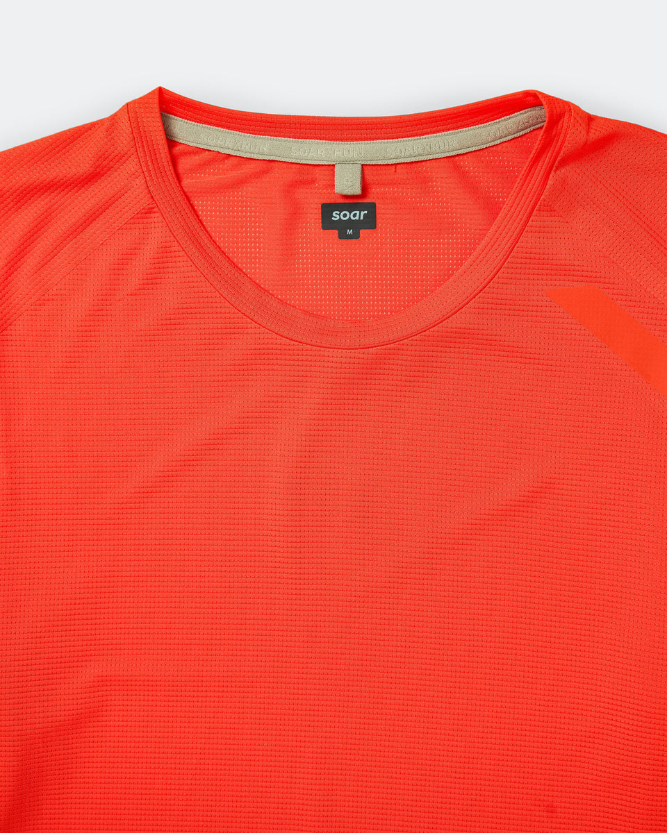 Soar - Mens Long Sleeve Tech T - Orange | Up There Athletics