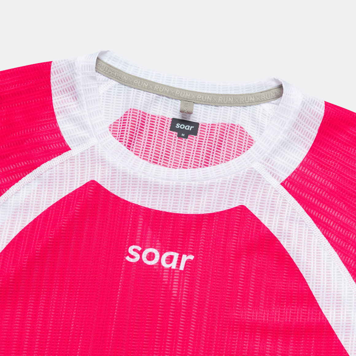 Soar - Mens Race T - Red/Purple Stripe - Up There Athletics