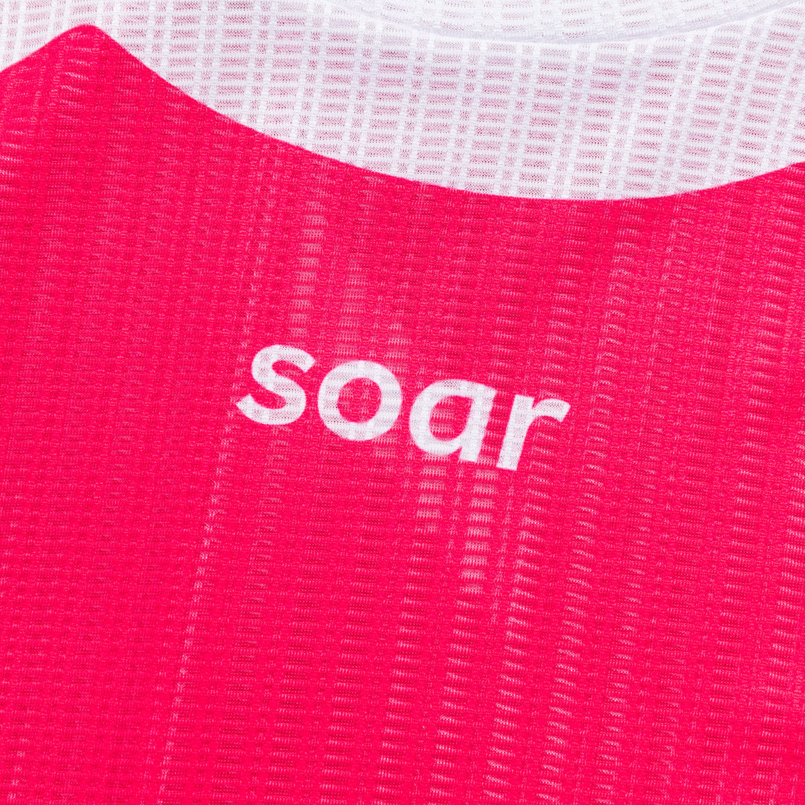 Soar - Mens Race T - Red/Purple Stripe - Up There Athletics