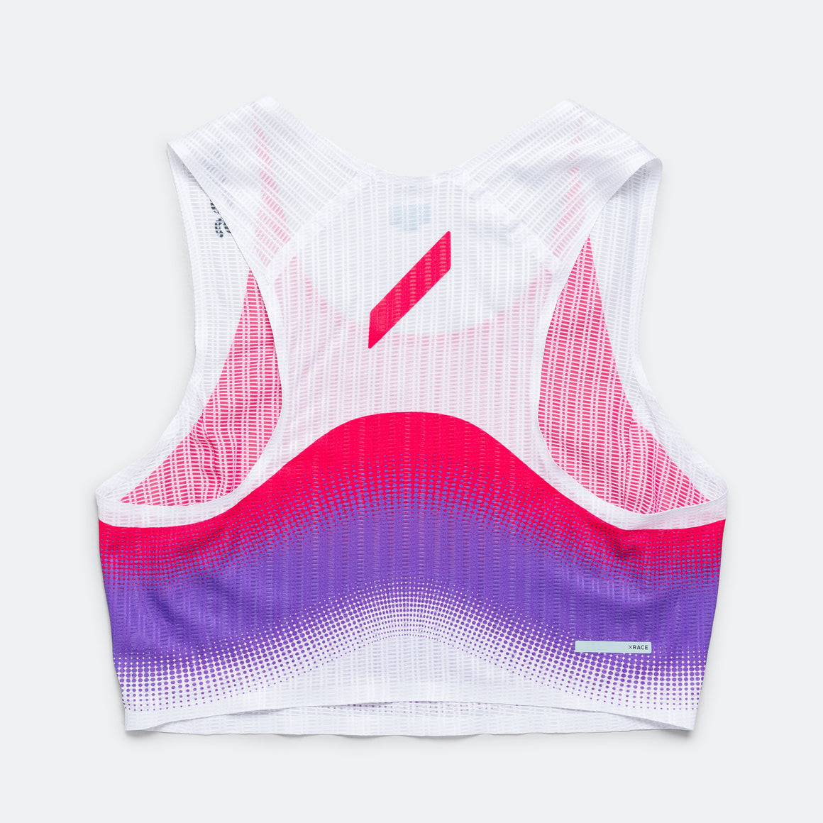 Soar - Womens Crop Race Vest - Red/Purple Stripe - Up There Athletics