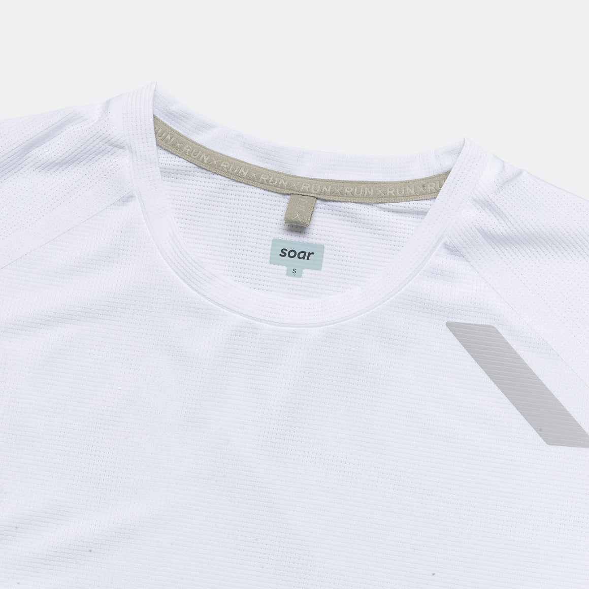 Soar - Mens Eco Tech T - White/White - Up There Athletics