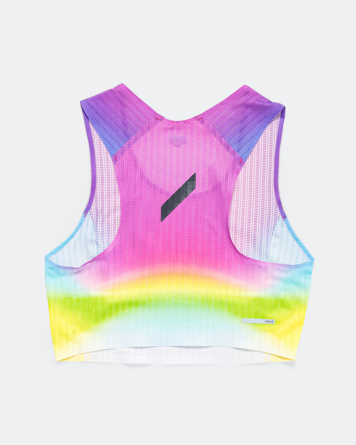 Soar - Womens Race Crop - White/Summer Rainbow - Up There Athletics