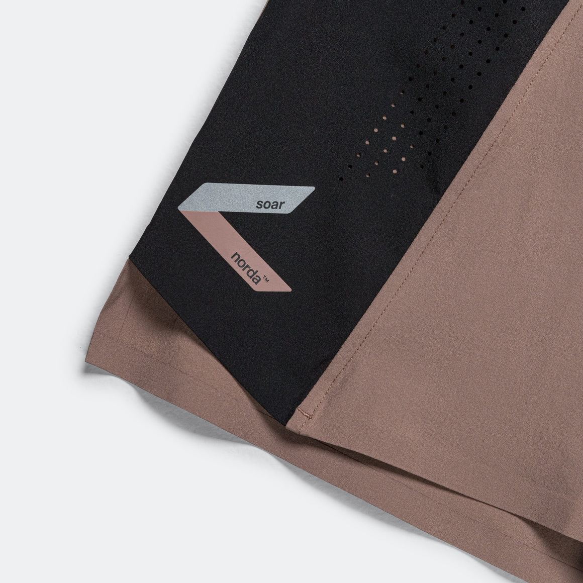 Soar - Womens Run Shorts x Norda - Black/Deep Taupe - Up There Athletics