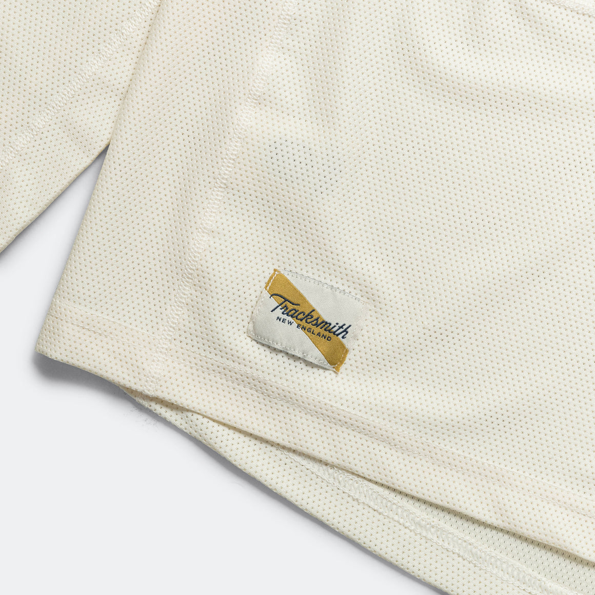 Tracksmith - Mens Van Cortlandt Long Sleeve - Ivory/Royal Stripe - Up There Athletics
