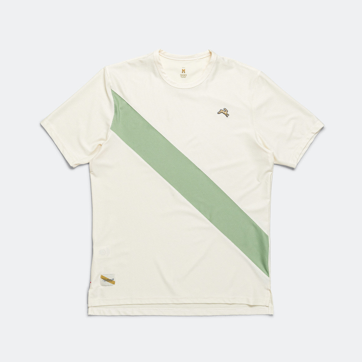 Tracksmith - Mens Van Cortlandt Short Sleeve - Ivory/Loden/Ivory - Up There Athletics