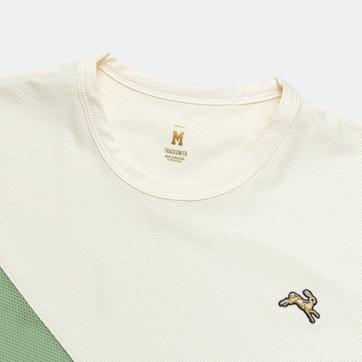 Tracksmith - Mens Van Cortlandt Short Sleeve - Ivory/Loden/Ivory - Up There Athletics