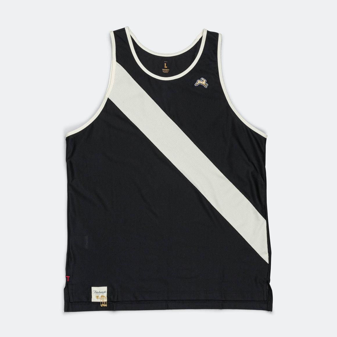 Tracksmith - Mens Van Cortlandt Singlet - Black/Ivory-Ivory - Up There Athletics