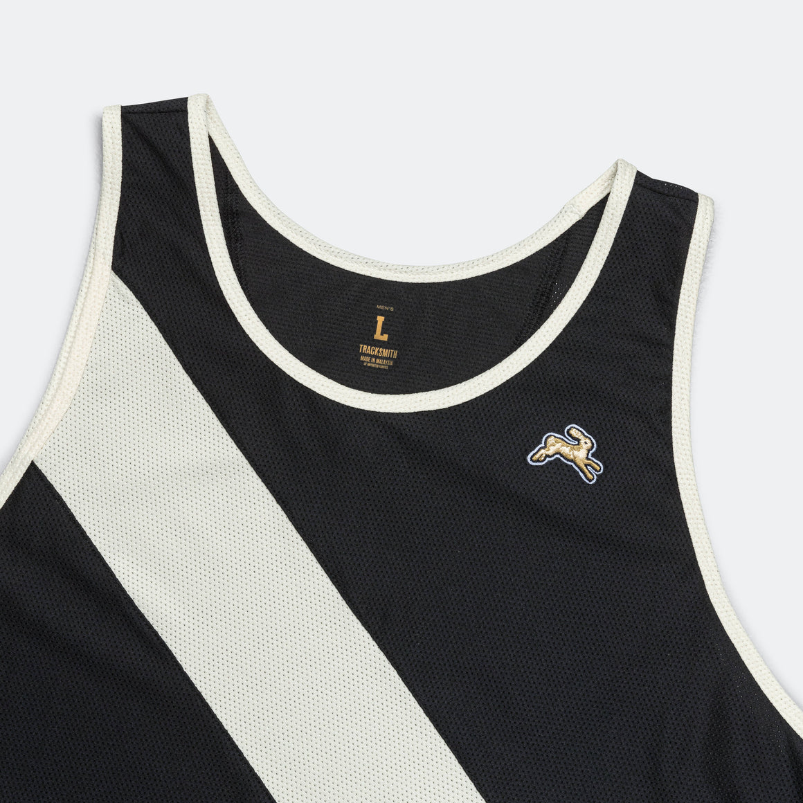 Tracksmith - Mens Van Cortlandt Singlet - Black/Ivory-Ivory - Up There Athletics