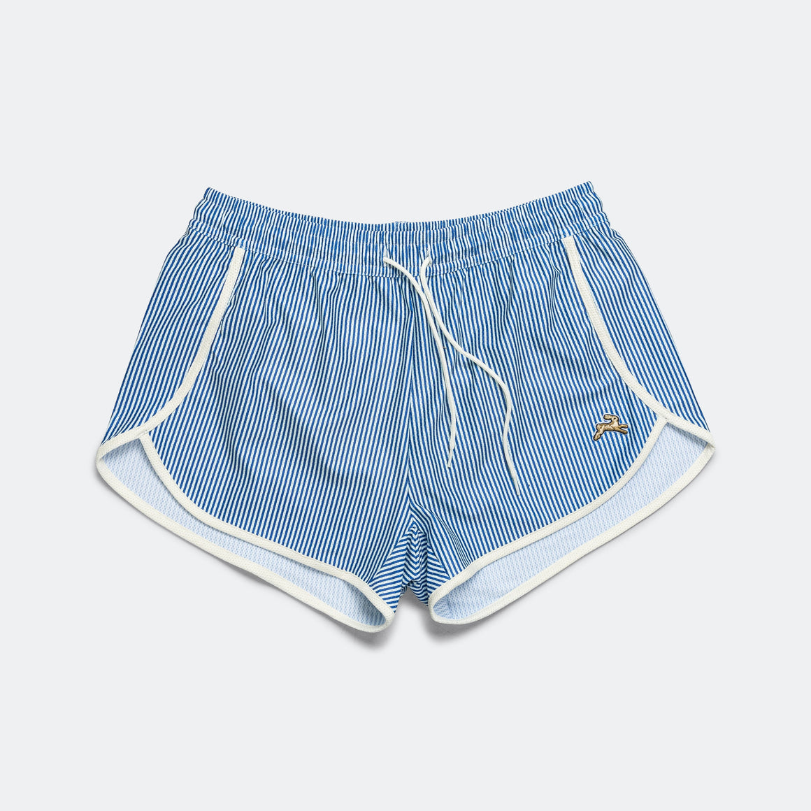 Tracksmith - Womens Van Cortlandt Shorts - Royal Stripe/Ivory - Up There Athletics