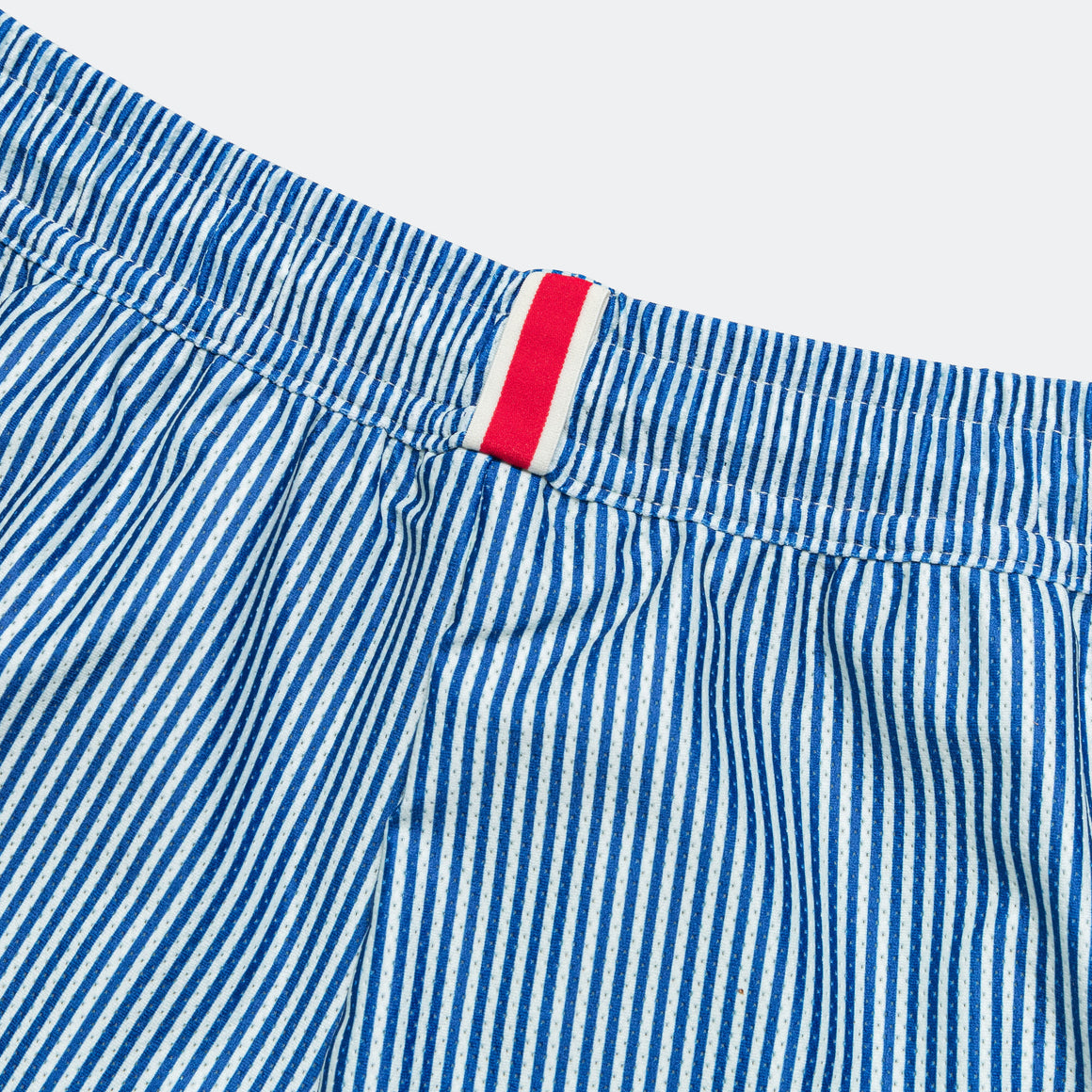 Tracksmith - Womens Van Cortlandt Shorts - Royal Stripe/Ivory - Up There Athletics