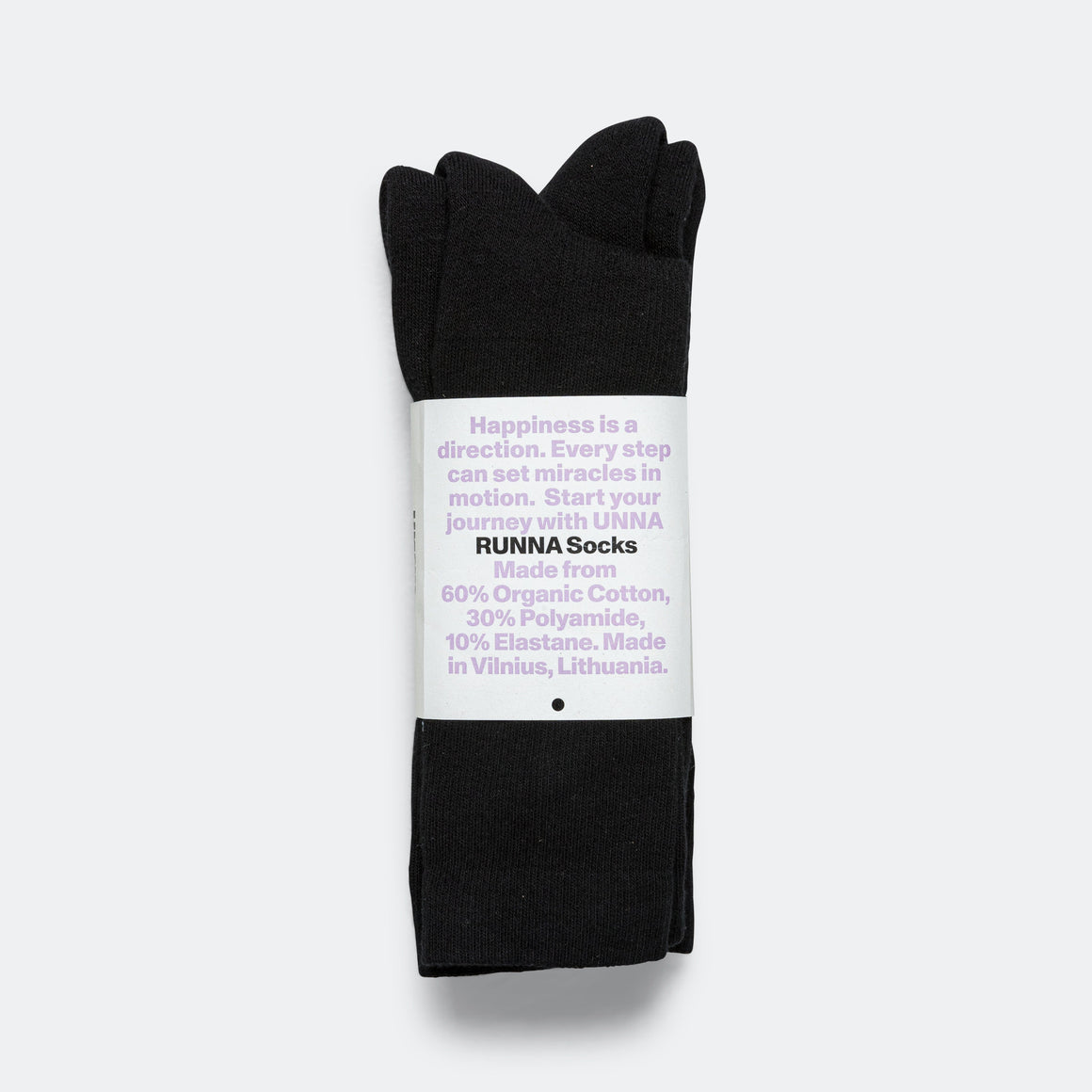 UNNA - RUNNA Socks 2-Pack - Black - Up There Athletics