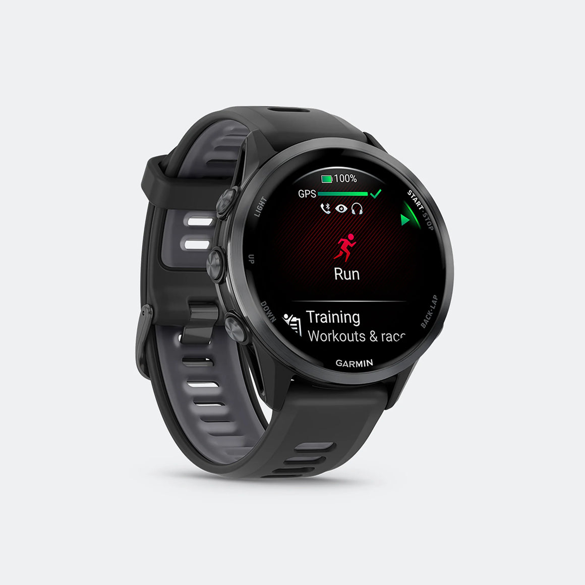 Garmin - Forerunner 970 - Carbon Grey DLC Titanium w/Black Case-Black/Translucent Whitestone Band - Up There Athletics