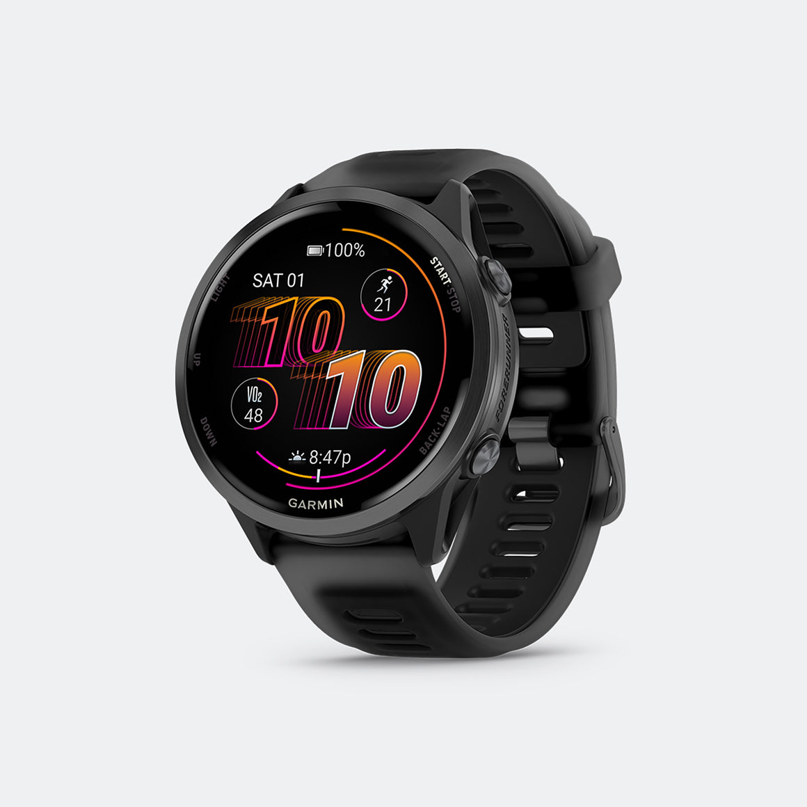Garmin - Forerunner® 570 - 47mm - Slate Grey Aluminum w/Translucent Black-Black Band - Up There Athletics