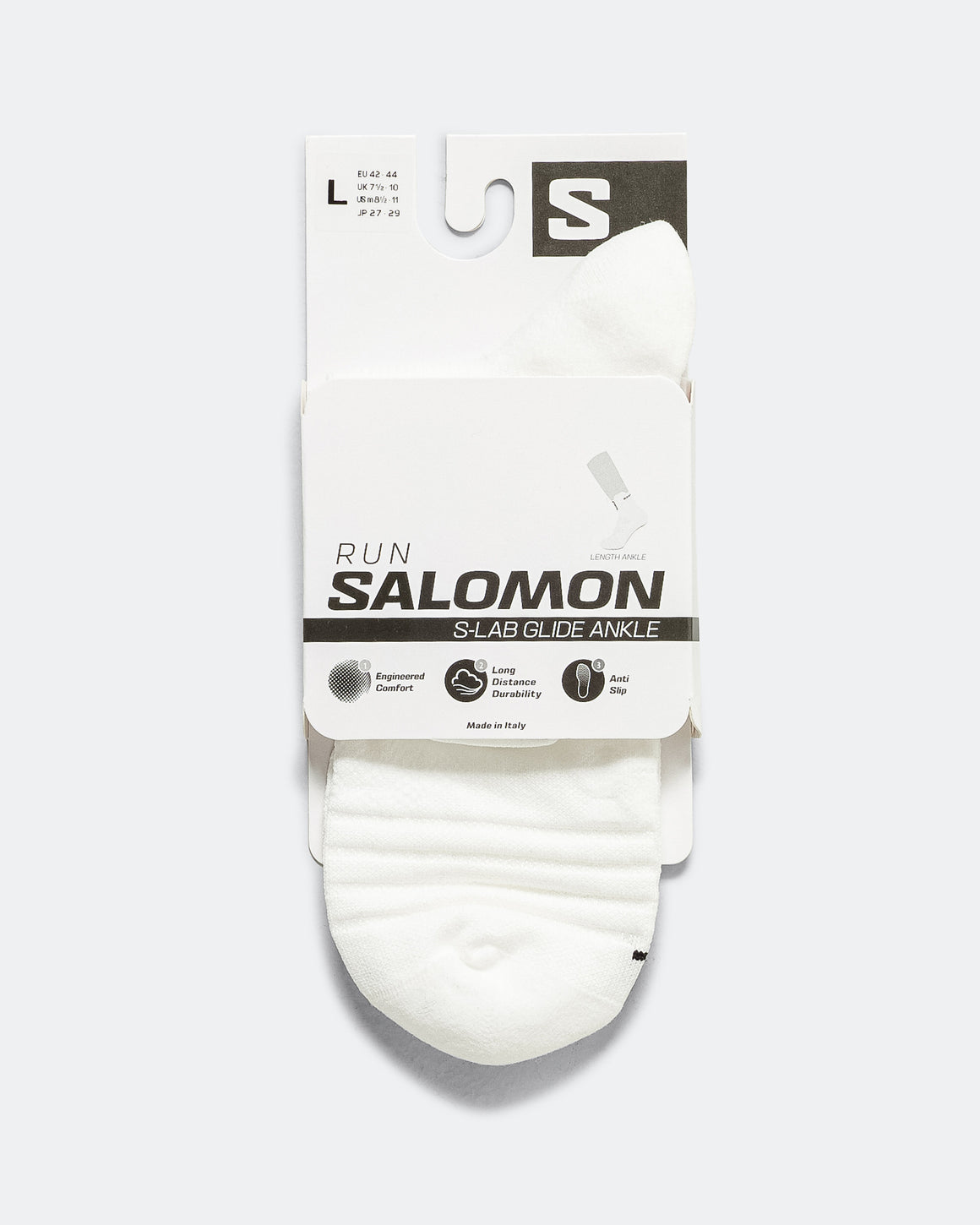 Salomon - S/Lab Glide Ankle Socks - Vanilla Ice/Pompeian Red - Up There Athletics