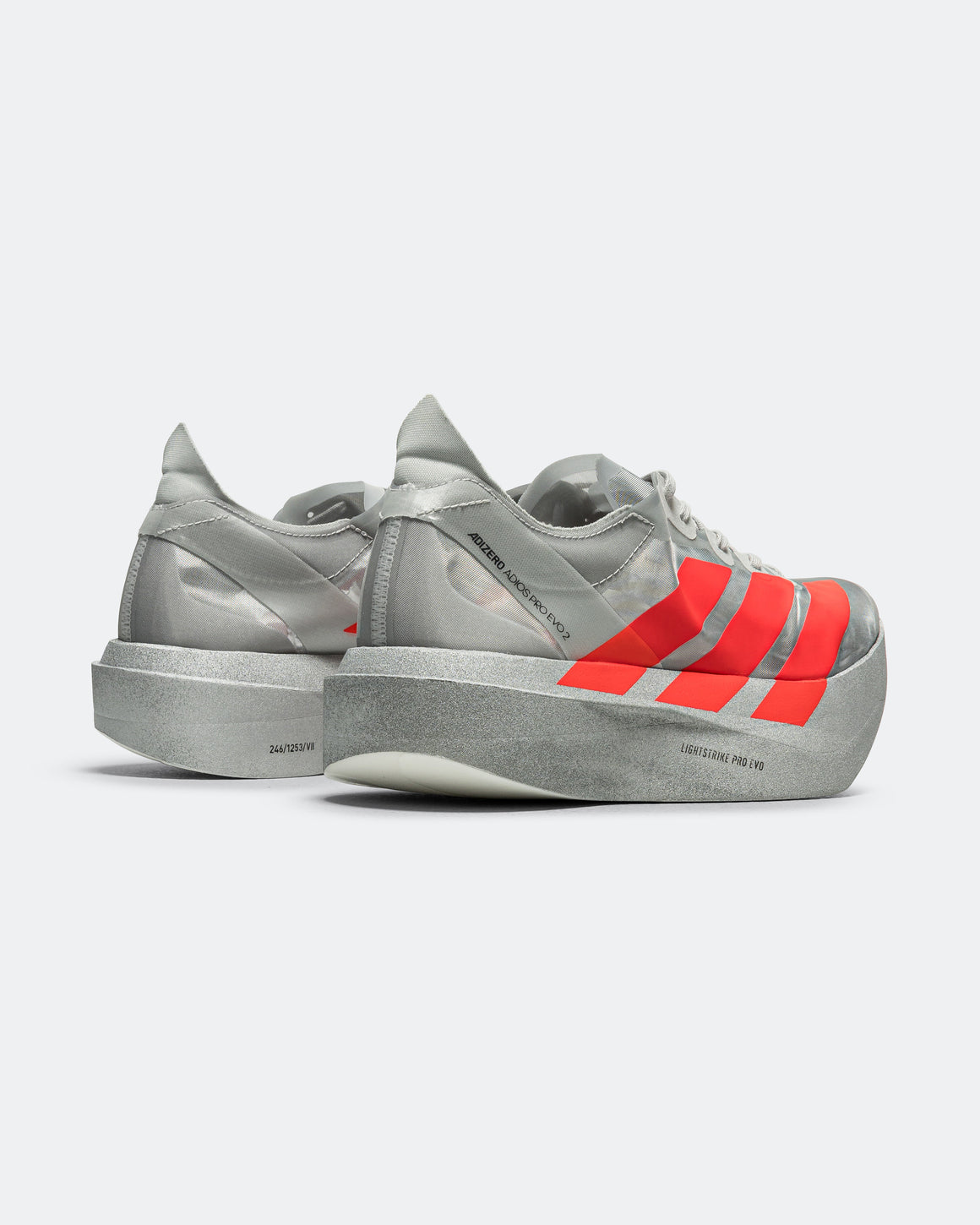 adidas - Adizero Adios Pro Evo 2 - Silver Metallic/Lucid Red-Grey Two - Up There Athletics