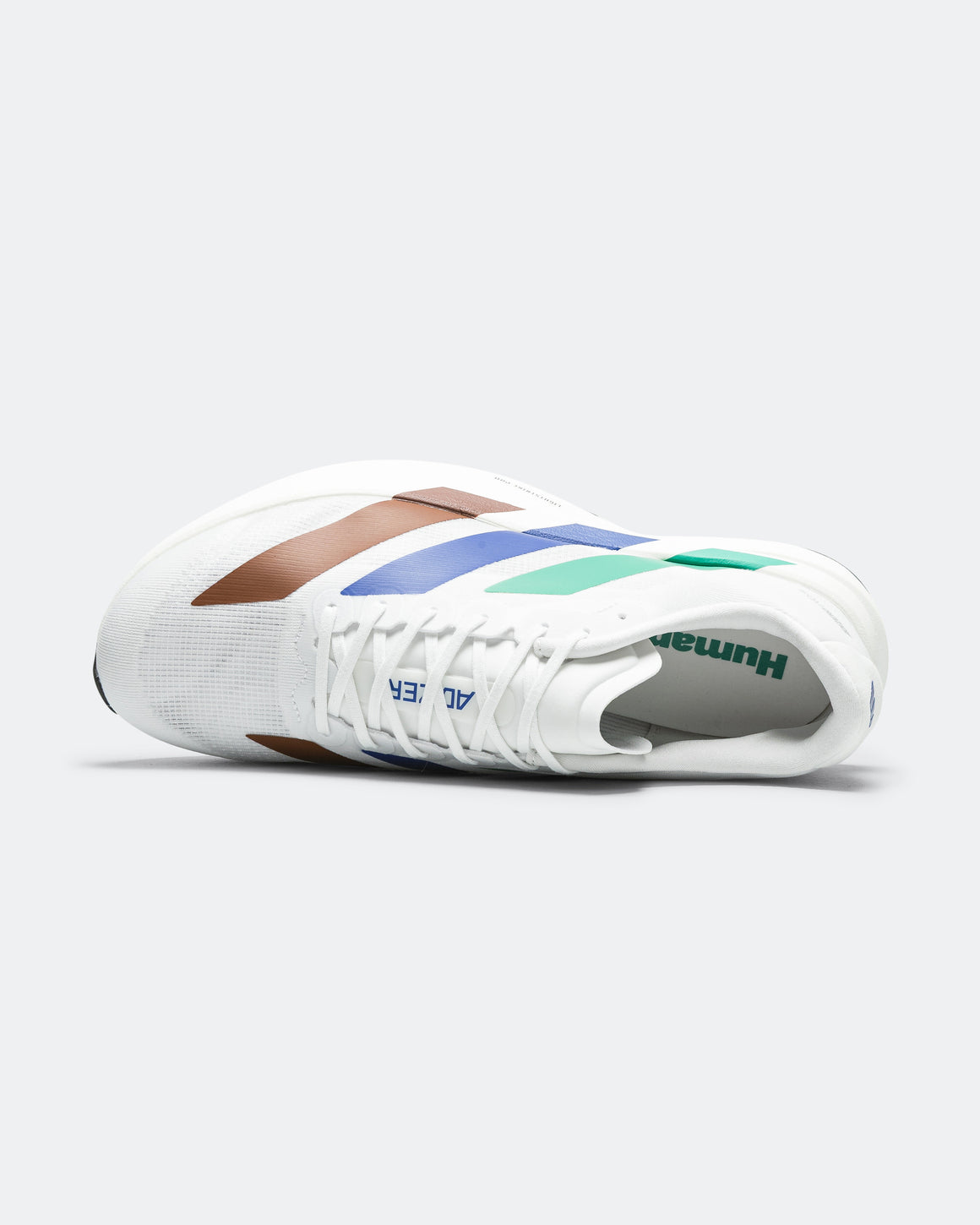adidas - Mens Adizero Evo SL x Humanrace - Footwear White/Semi Court Green-Semi Lucid Blue - Up There Athletics