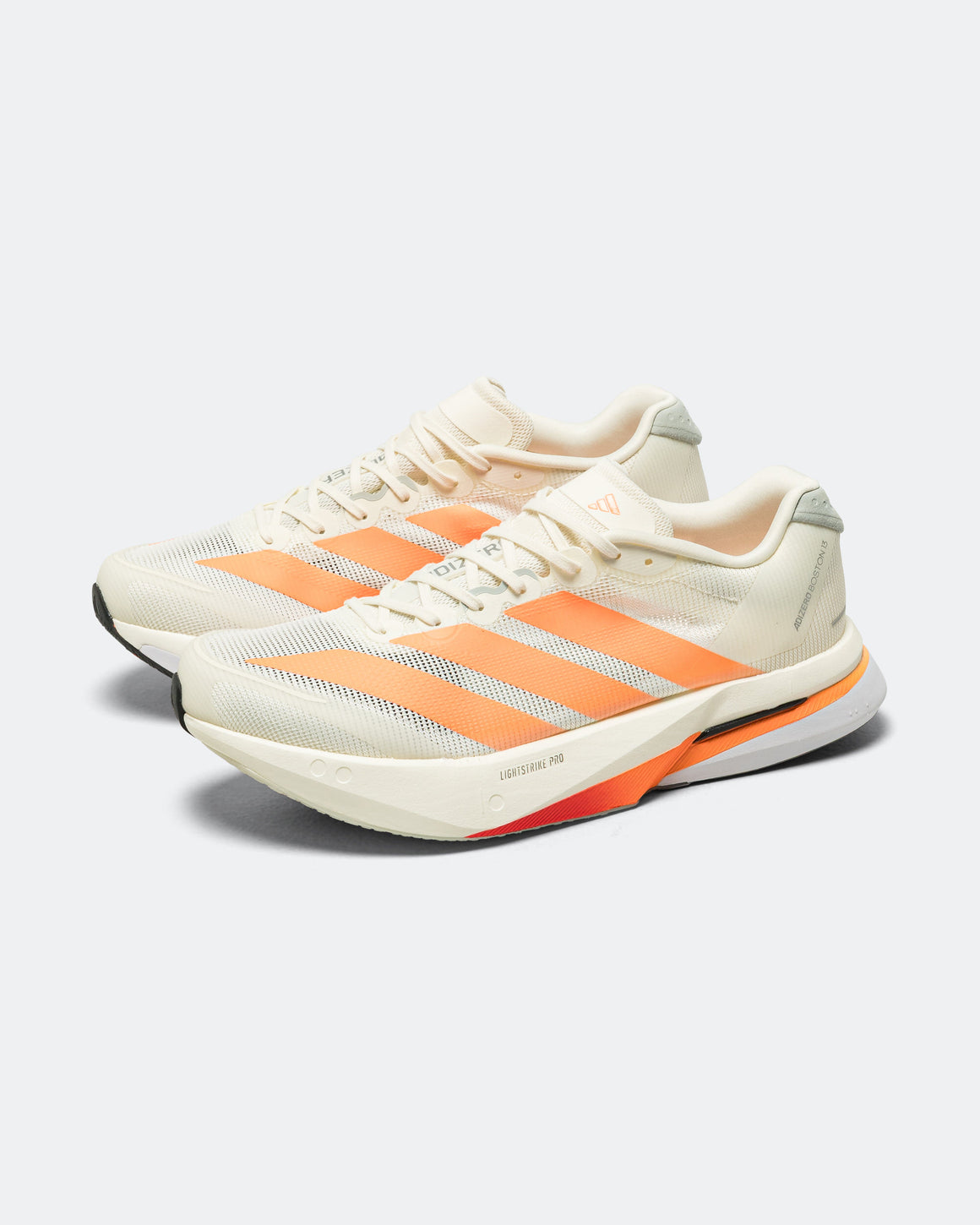 adidas - Mens Adizero Boston 13 - Off White/Lucid Orange-Grey - Up There Athletics