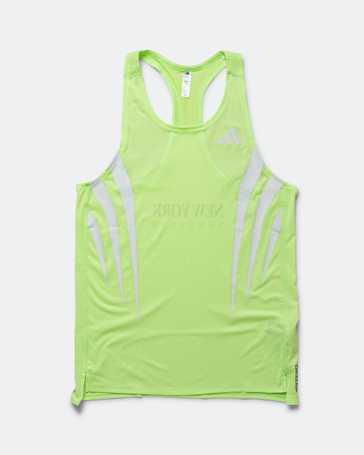 adidas - Mens Adizero NYC Running Singlet - Lime Burst - Up There Athletics