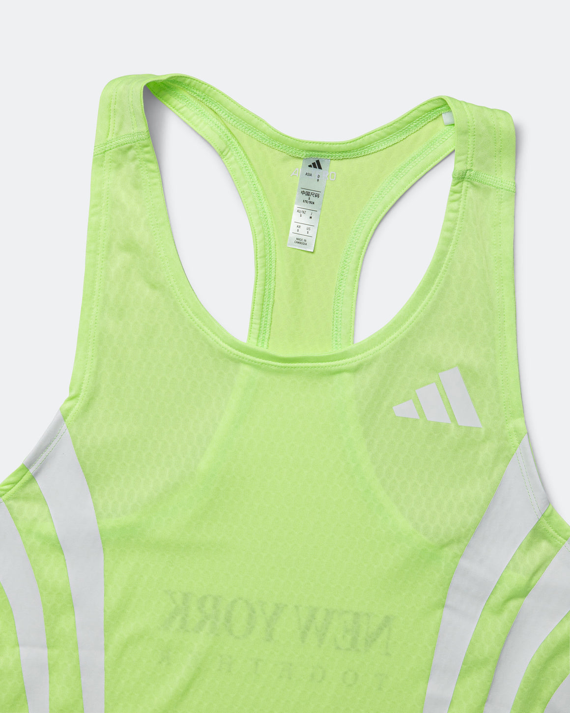 adidas - Mens Adizero NYC Running Singlet - Lime Burst - Up There Athletics