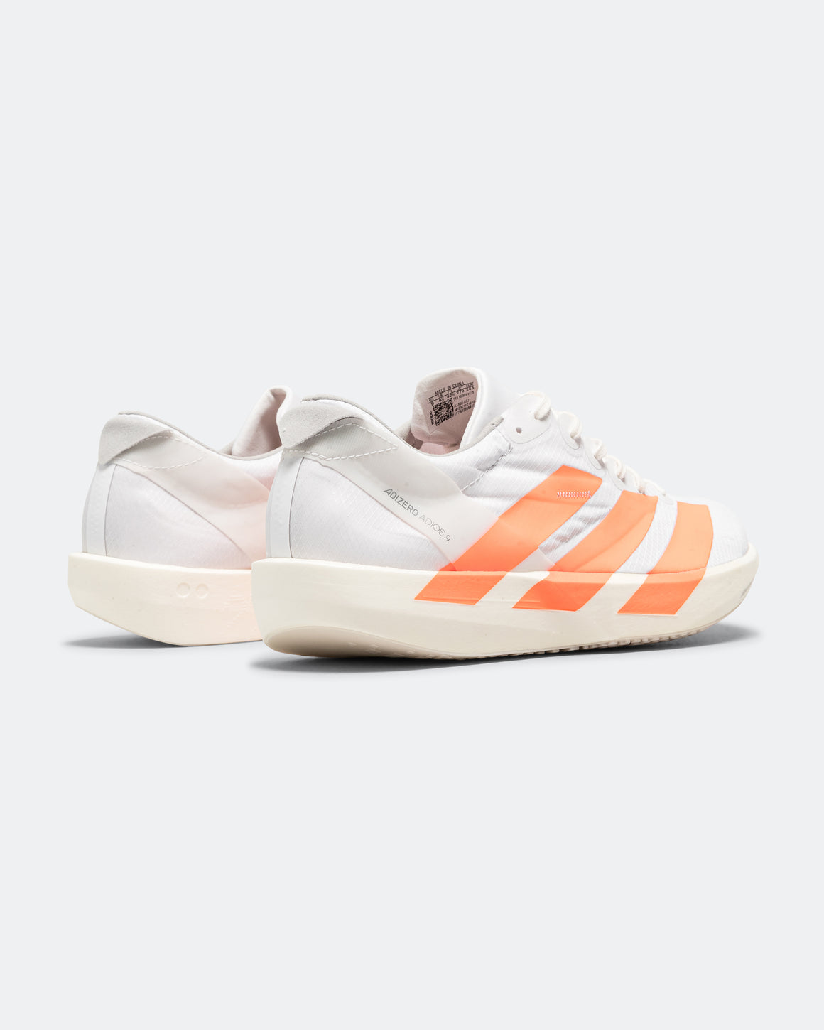 adidas - Mens Adizero Adios 9 - Footwear White/Lucid Orange-Lucid Red - Up There Athletics