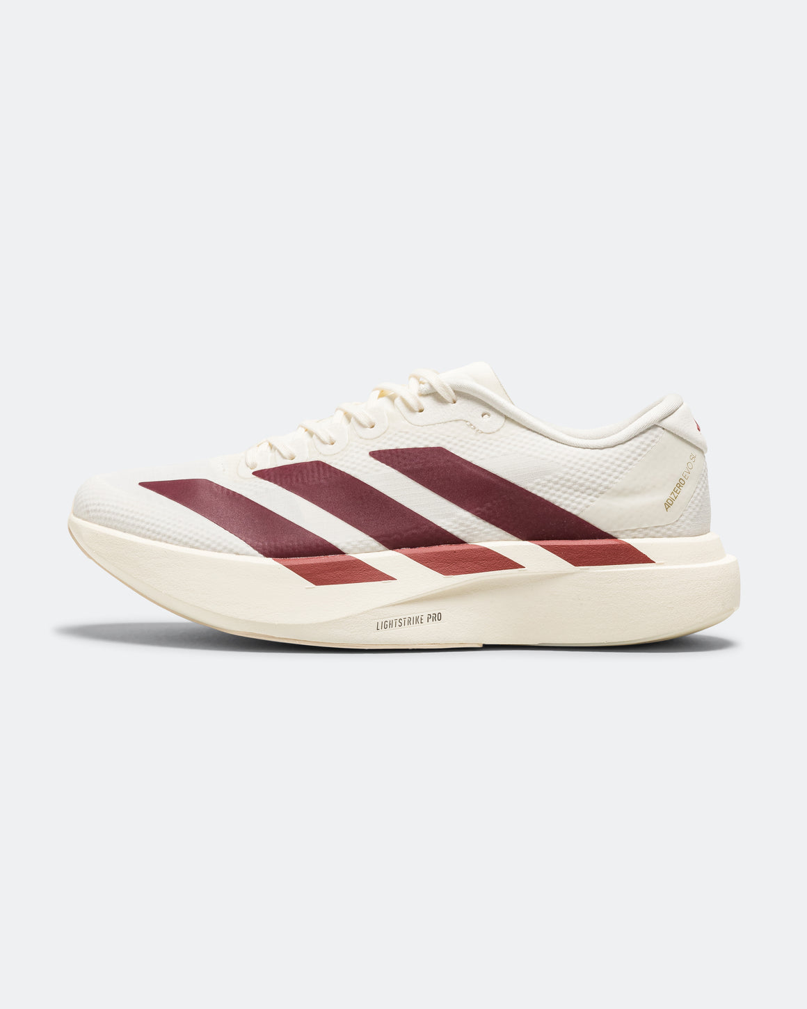 adidas - Mens Adizero Evo SL Woven - Off White/Maroon/Mystery Red - Up There Athletics