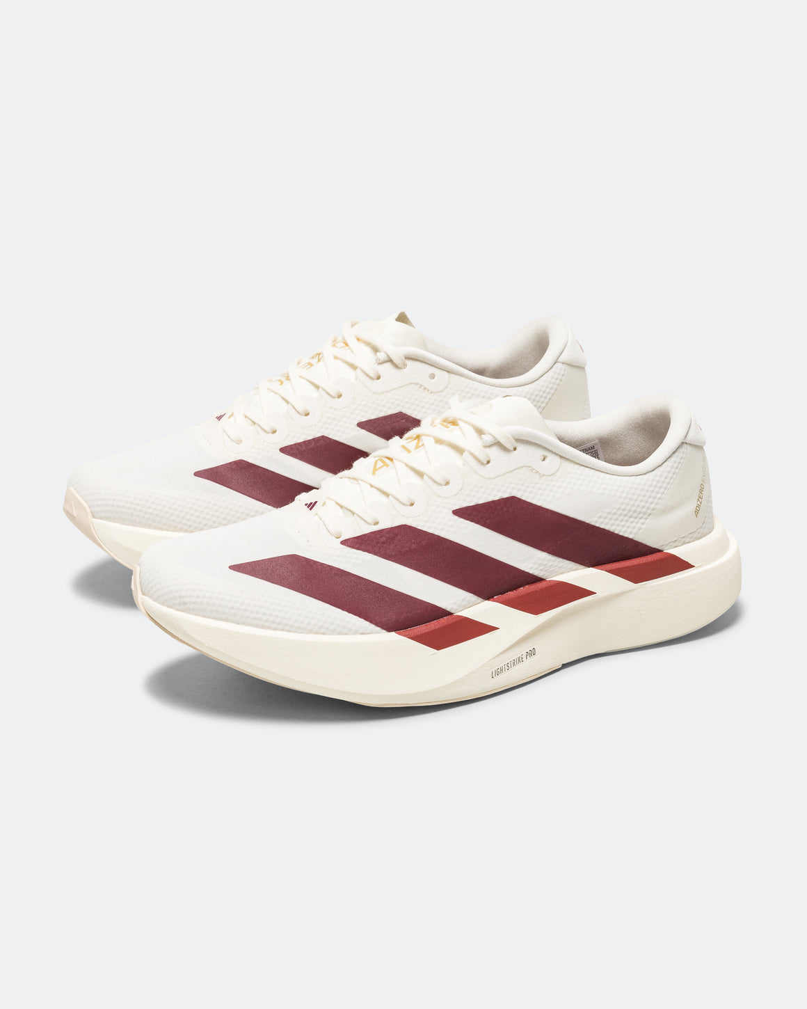 adidas - Mens Adizero Evo SL Woven - Off White/Maroon/Mystery Red - Up There Athletics
