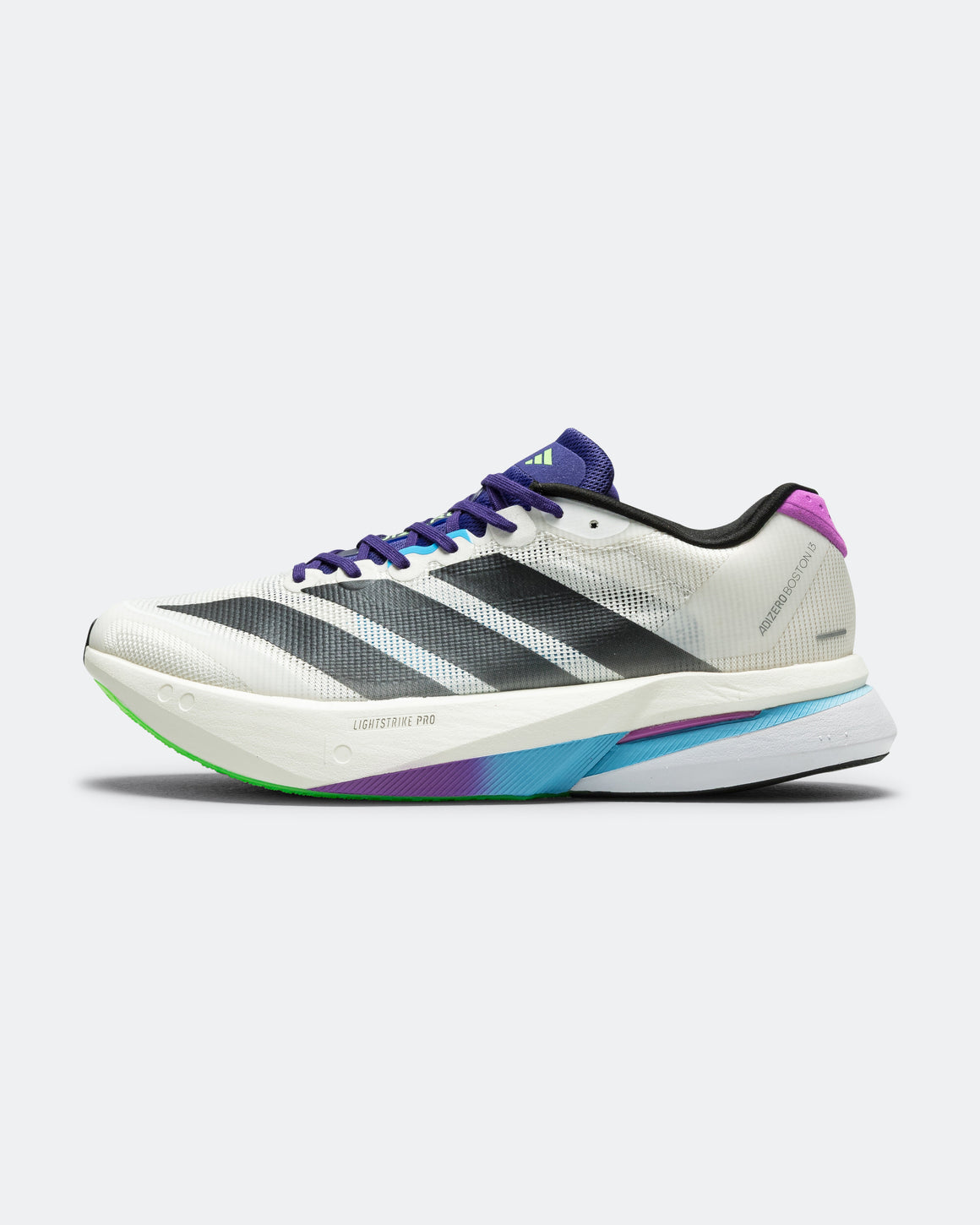 adidas - Mens Adizero Boston 13 - Core White/Core Black-Lime Burst - Up There Athletics