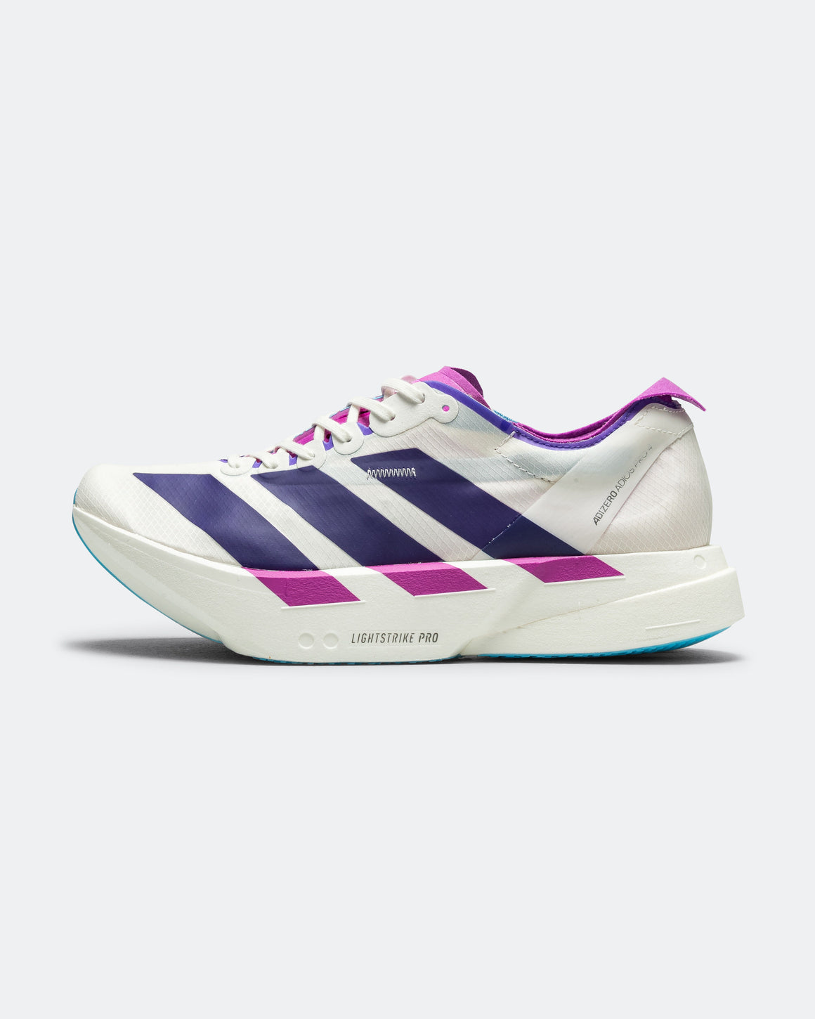 adidas - Womens Adizero Adios Pro 4 - Core White/Collegiate Purple-Semi Blue Burst - Up There Athletics