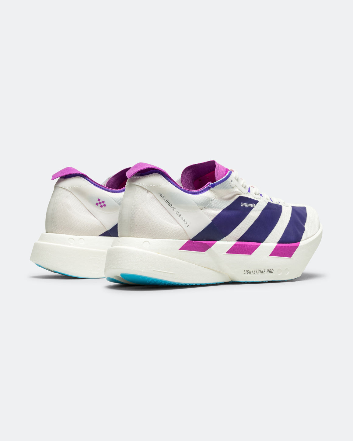 adidas - Womens Adizero Adios Pro 4 - Core White/Collegiate Purple-Semi Blue Burst - Up There Athletics