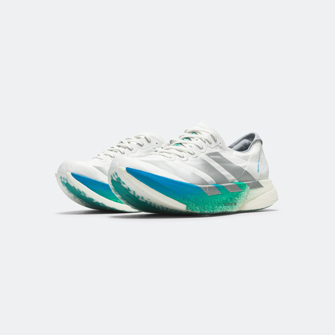 adidas - Womens Adizero Adios Pro 4 - Crystal White/Matte Silver-Glory Green - Up There Athletics