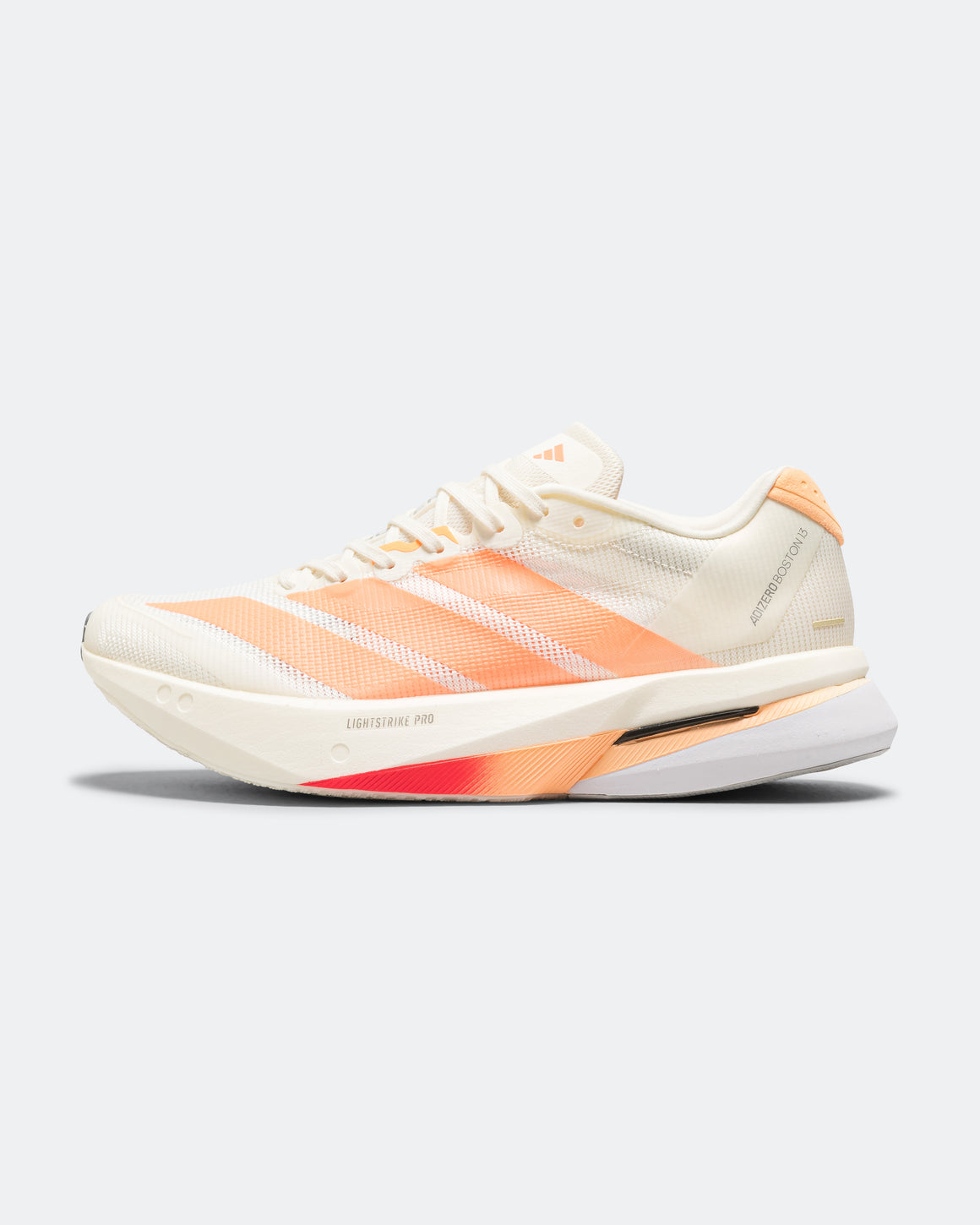 adidas - Womens Adizero Boston 13 - Off White/Beam Orange-Acid Orange - Up There Athletics