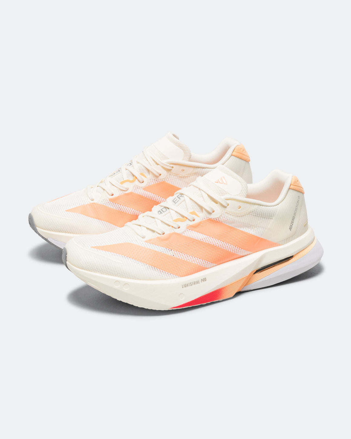 adidas - Womens Adizero Boston 13 - Off White/Beam Orange-Acid Orange - Up There Athletics
