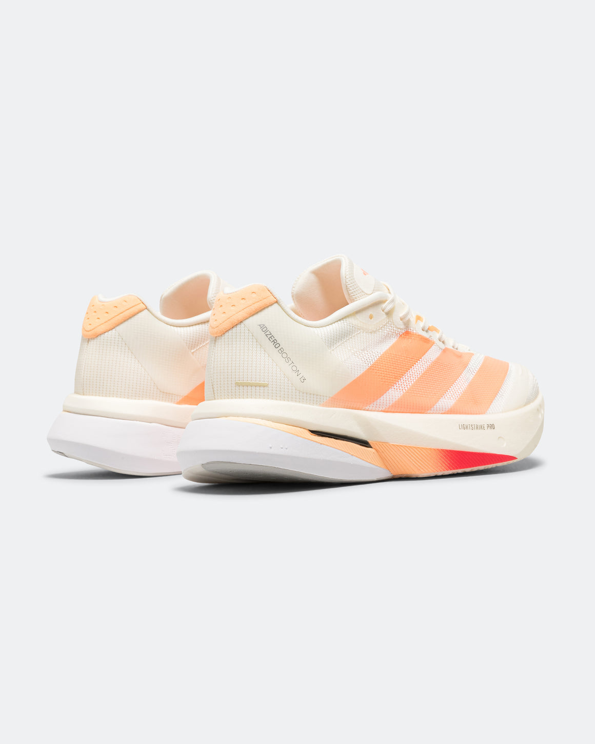 adidas - Womens Adizero Boston 13 - Off White/Beam Orange-Acid Orange - Up There Athletics