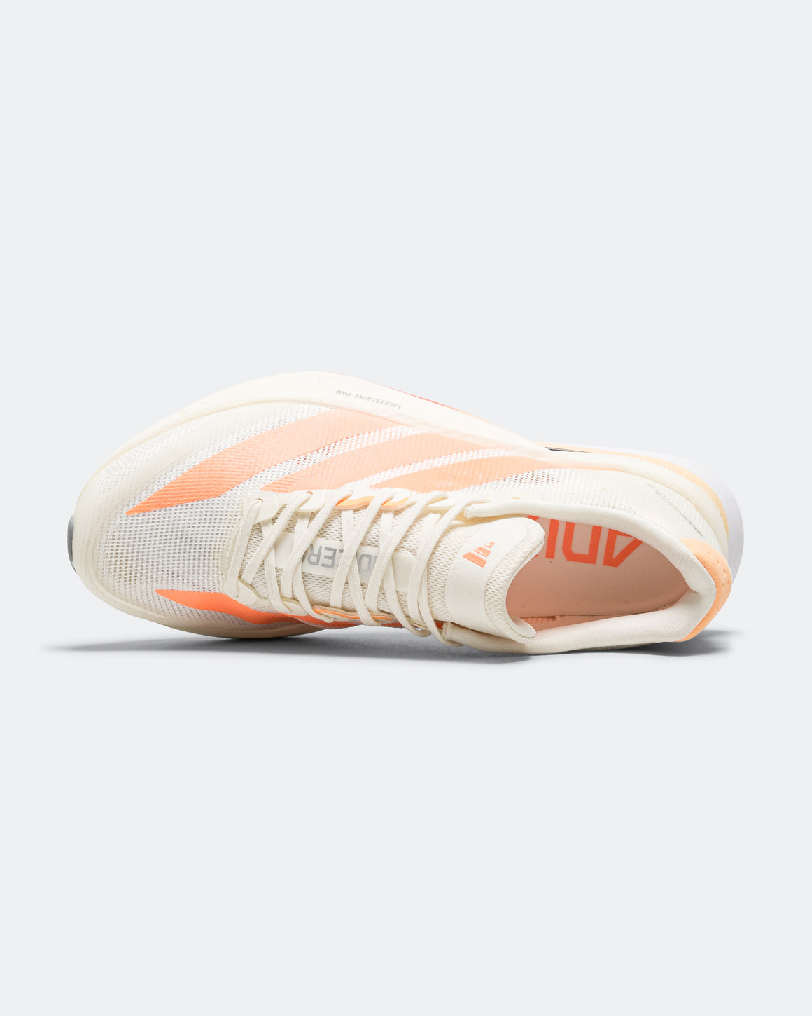 adidas - Womens Adizero Boston 13 - Off White/Beam Orange-Acid Orange - Up There Athletics