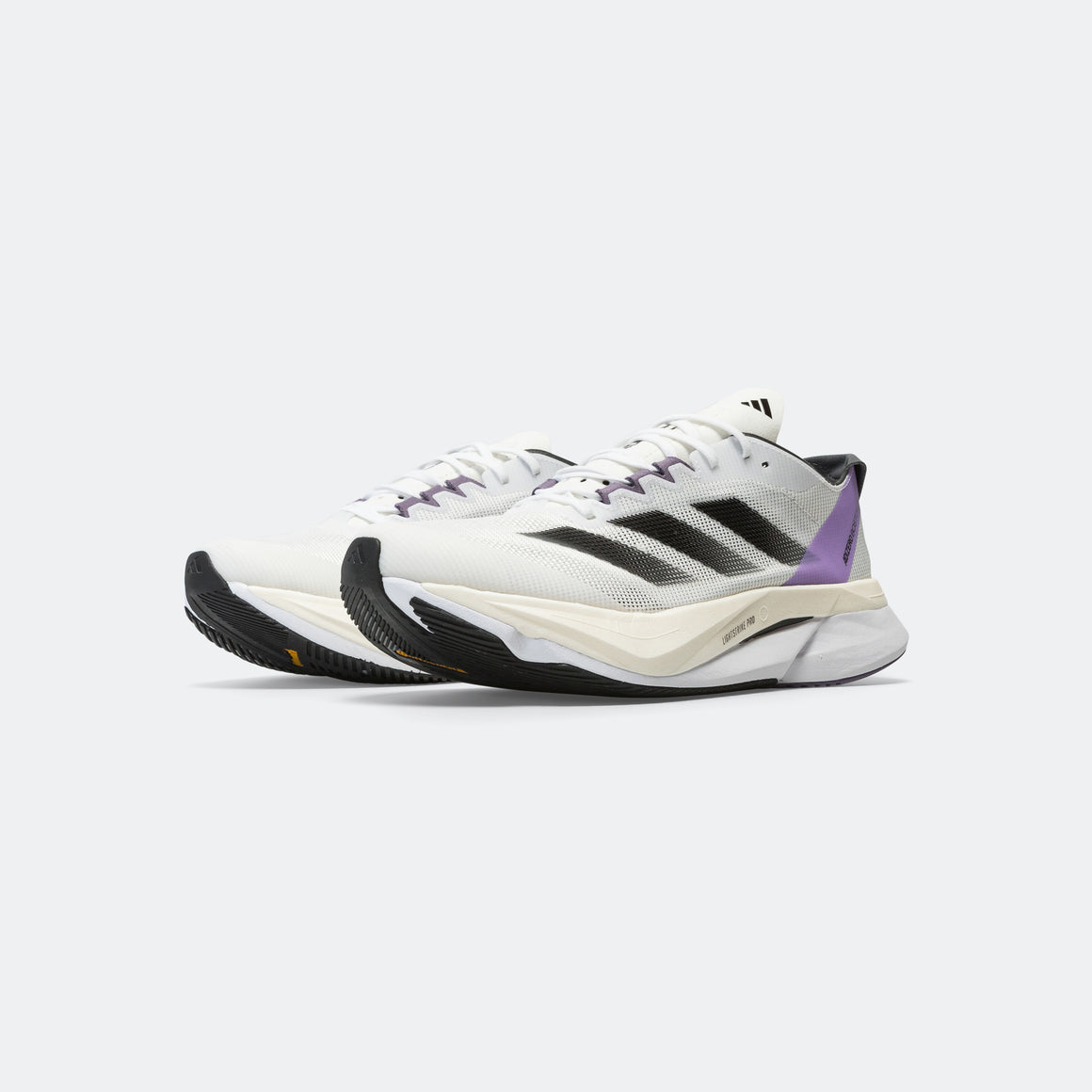 adidas - Womens adizero Boston 12 - Footwear White/Core Black-Shadow Violet - Up There Athletics