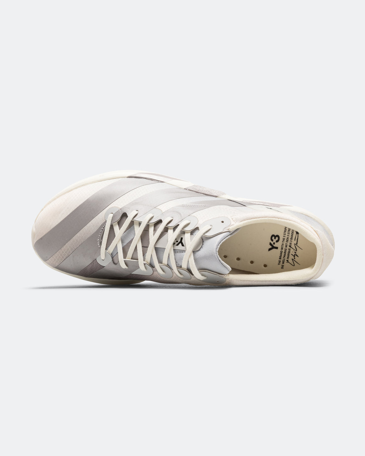 Y-3 - Y-3 Adizero Adios 9 - Chalk White/Taupe Metallic-Light Solid Grey - Up There Athletics