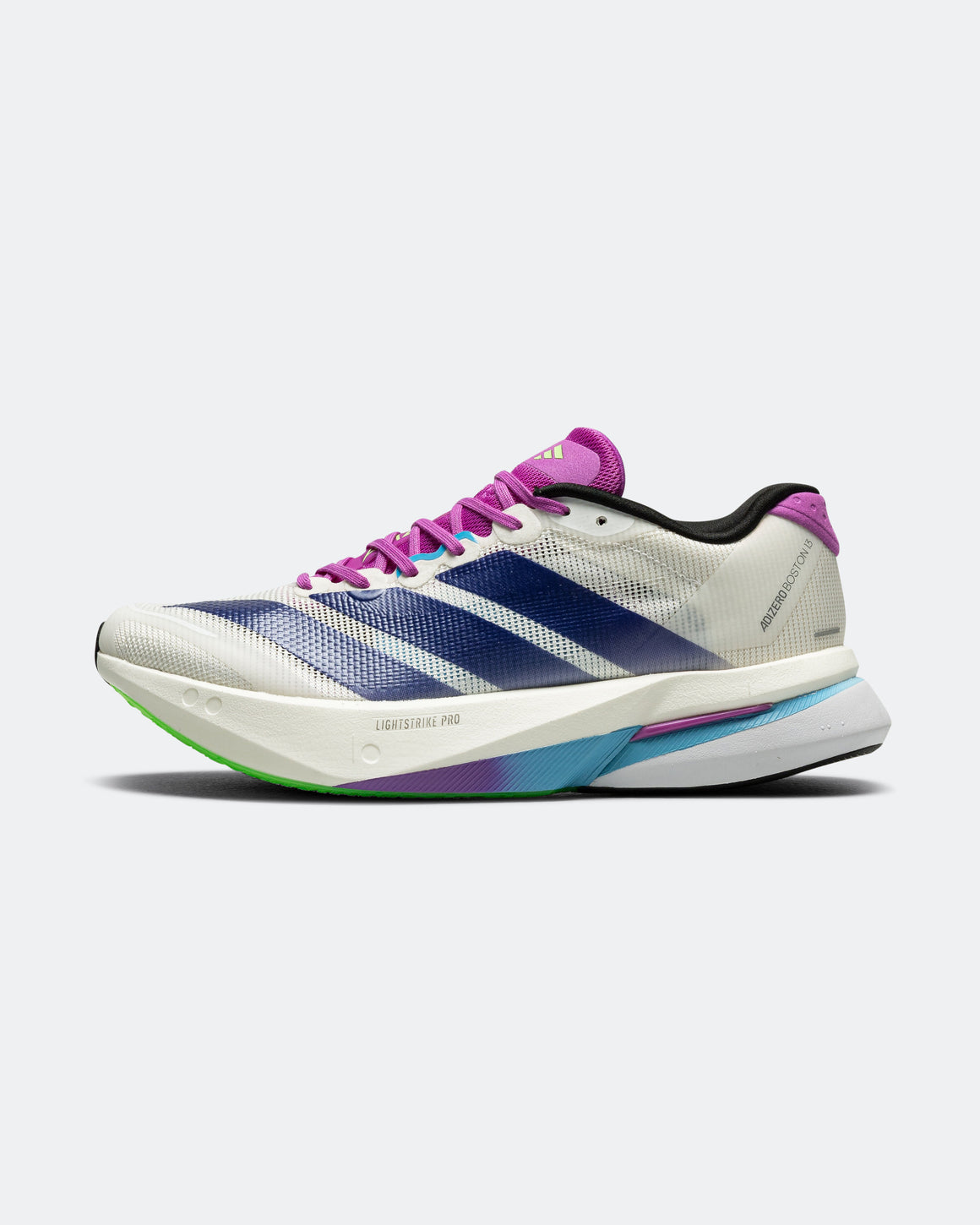 adidas - Womens Adizero Boston 13 - Core White/Collegiate Purple-Lime Burst - Up There Athletics